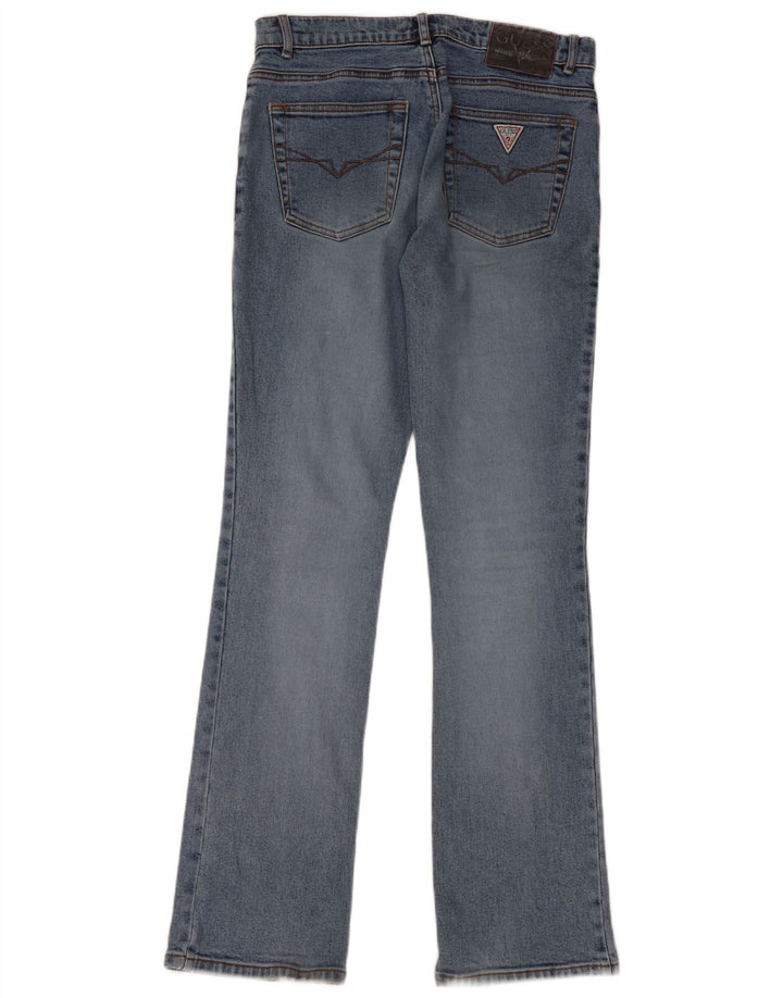 GUESS Womens Bootcut Jeans W28 L32 Blue Cotton
