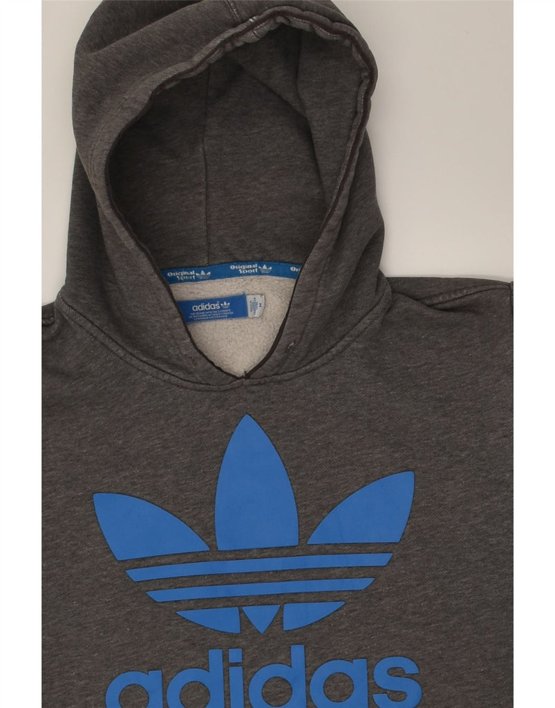 ADIDAS Mens Graphic Hoodie Jumper Medium Grey Cotton | Vintage Adidas | Thrift | Second-Hand Adidas | Used Clothing | Messina Hembry 