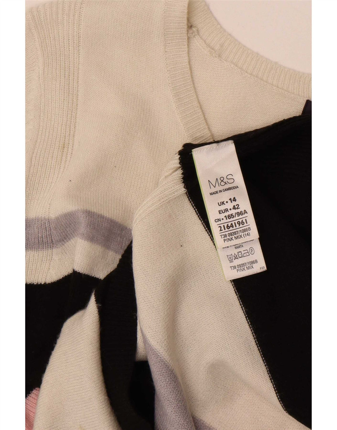 Marks & Spencer Womens Boat Neck Jumper Sweater UK 14 Large Multicoloured