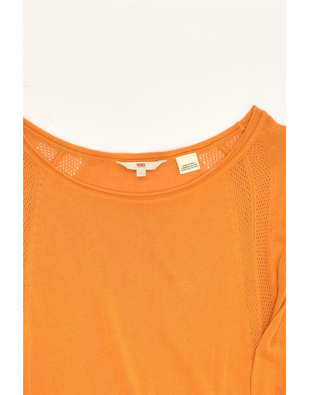 LEVI'S Womens Longline Boat Neck Jumper Sweater UK 8 Small Orange | Vintage Levi's | Thrift | Second-Hand Levi's | Used Clothing | Messina Hembry 