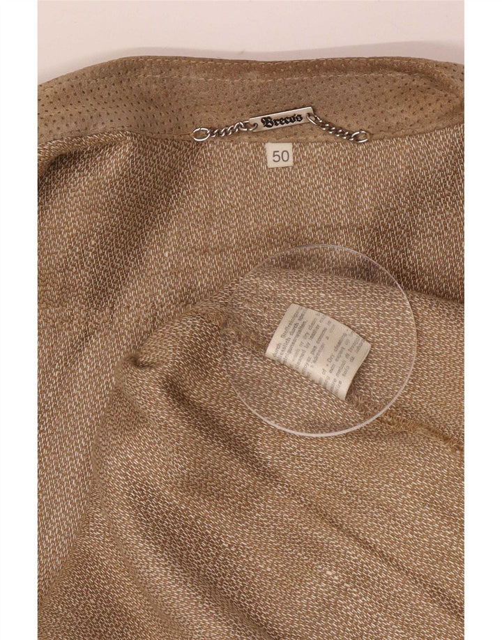 Breco's Mens Bomber Jacket IT 50 Large Brown Linen