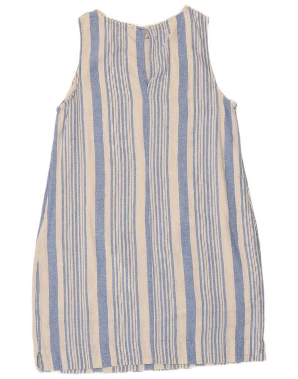 Marks & Spencer Womens Sleeveless Basic Dress UK 16 Large Blue Striped
