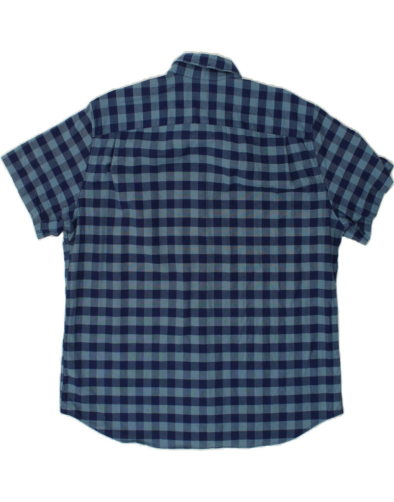 GAP Mens Short Sleeve Shirt XL Navy Blue Gingham Cotton | Vintage Gap | Thrift | Second-Hand Gap | Used Clothing | Messina Hembry 