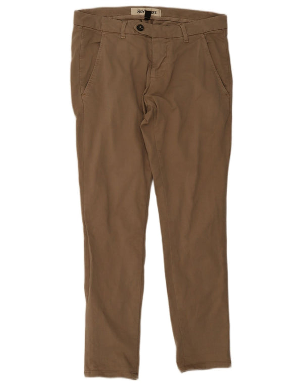 Roy Rogers Mens Slim Chino Trousers W31 L28 Beige Cotton