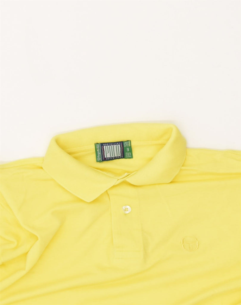 SERGIO TACCHINI Mens Polo Shirt Small Yellow Cotton | Vintage Sergio Tacchini | Thrift | Second-Hand Sergio Tacchini | Used Clothing | Messina Hembry 