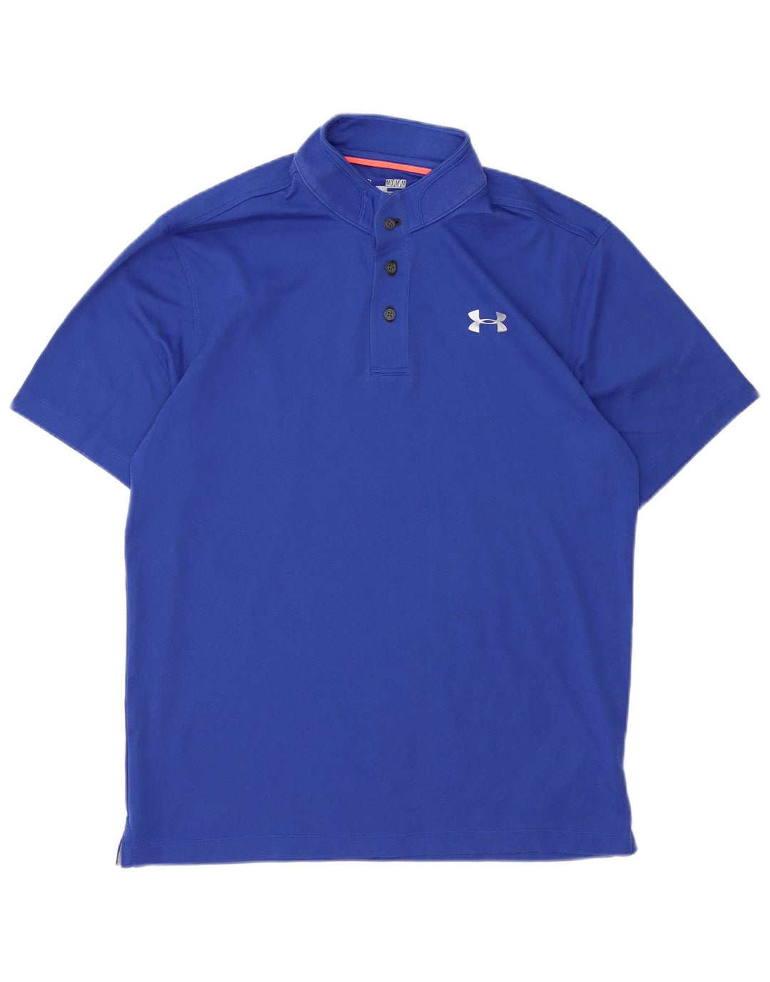 UNDER ARMOUR Mens Heat Gear Polo Shirt Medium Blue Cotton