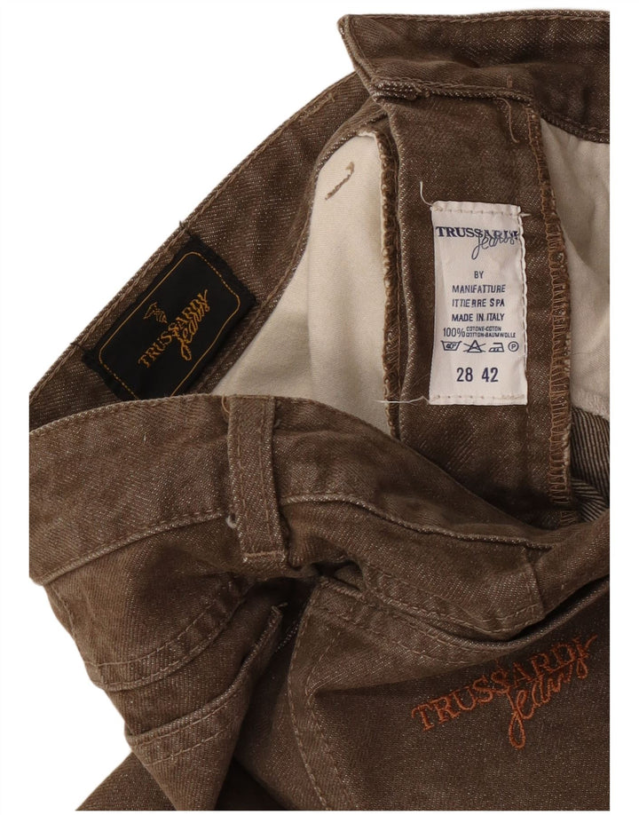 Trussardi Womens Tapered Jeans W28 L30 Brown Cotton
