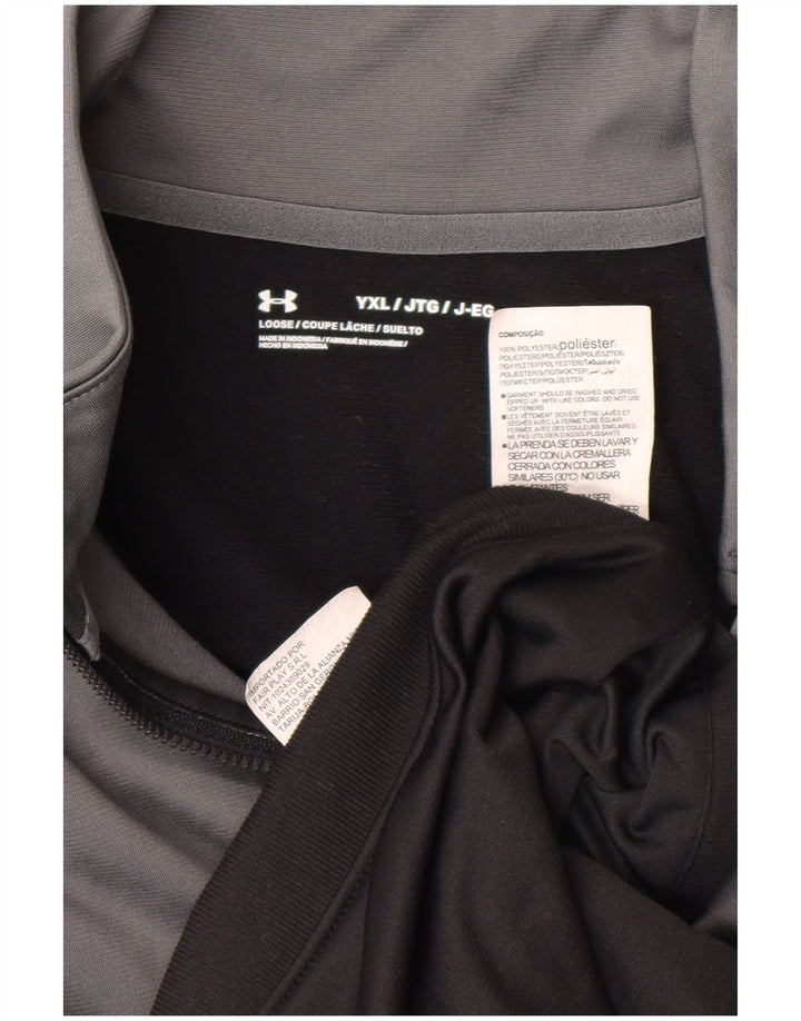 Under Armour Boys Tracksuit Top Jacket 13-14 Years XL Grey Colourblock