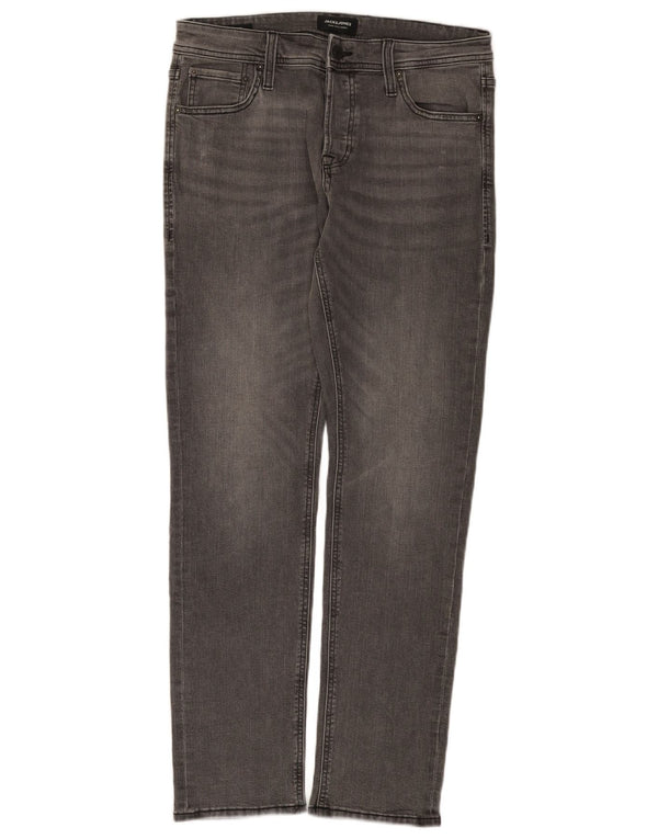 Jack & Jones Mens Slim Jeans W32 L32 Grey Cotton
