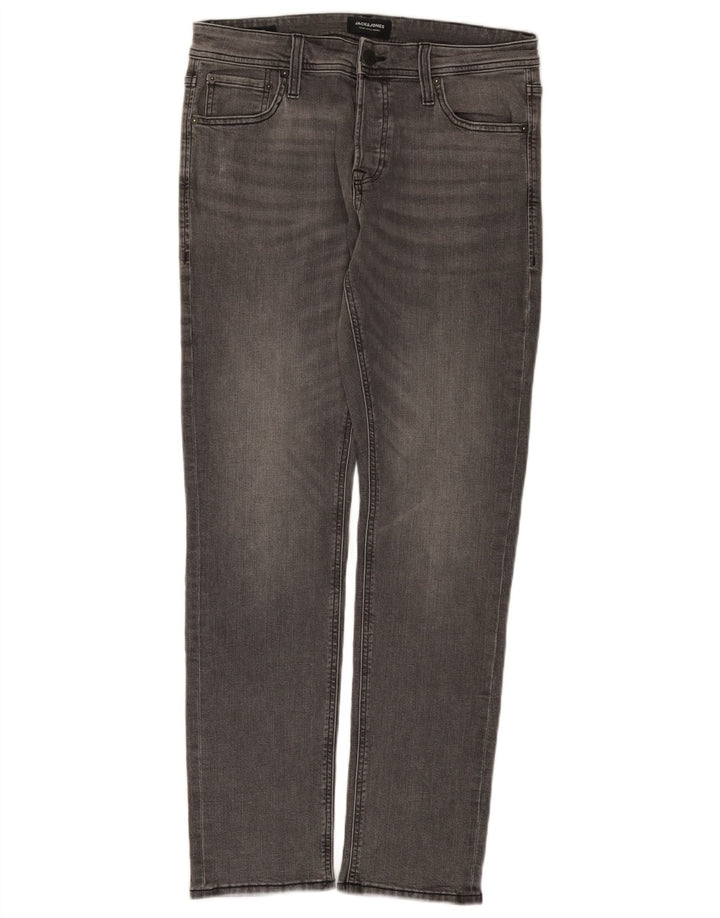 Jack & Jones Mens Slim Jeans W32 L32 Grey Cotton