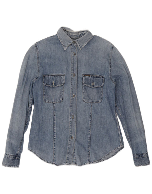 Calvin Klein Jeans Womens Denim Shirt UK 14 Large Blue Cotton
