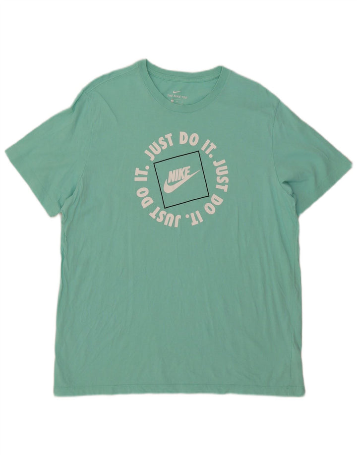 Nike Mens Graphic T-Shirt Top XL Turquoise Cotton