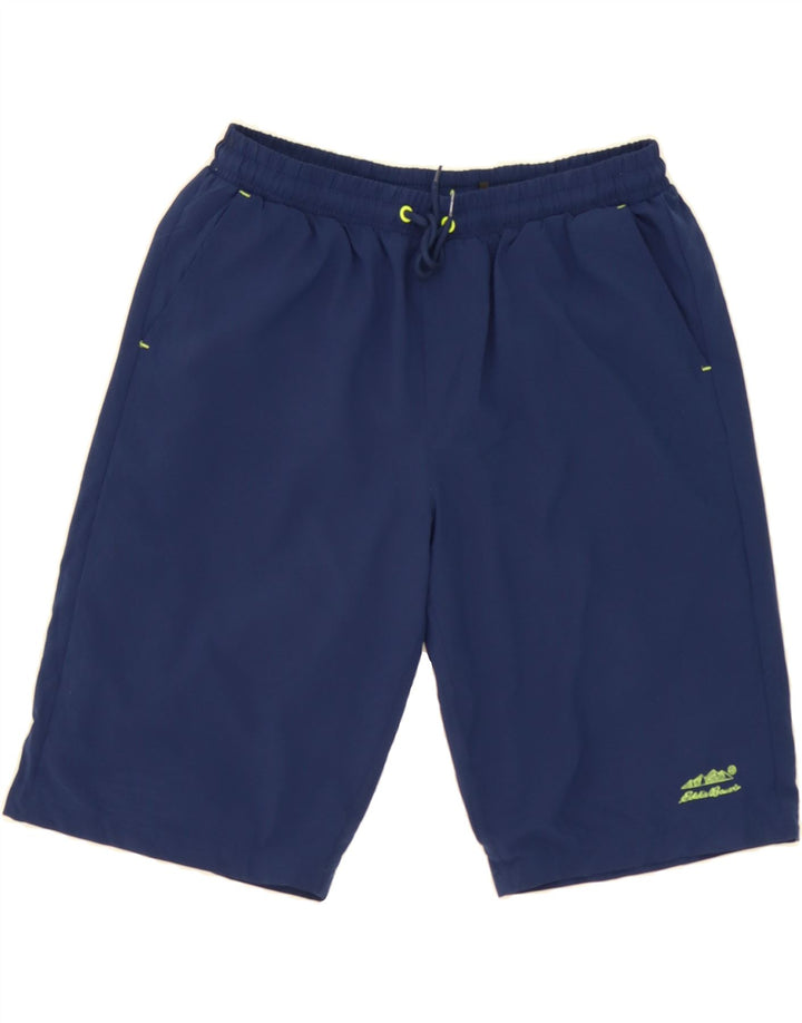 EDDIE BAUER Boys Sport Shorts 15-16 Years XL  Navy Blue Check Vintage Eddie Bauer and Second-Hand Eddie Bauer from Messina Hembry 