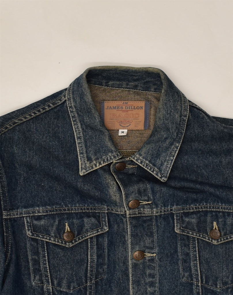 JAMES DILLON Mens Denim Jacket UK 38 Medium Navy Blue Cotton | Vintage James Dillon | Thrift | Second-Hand James Dillon | Used Clothing | Messina Hembry 