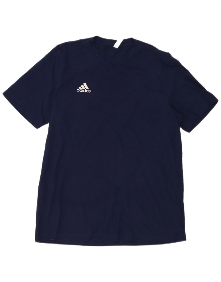 Adidas Mens T-Shirt Top Large Navy Blue Cotton