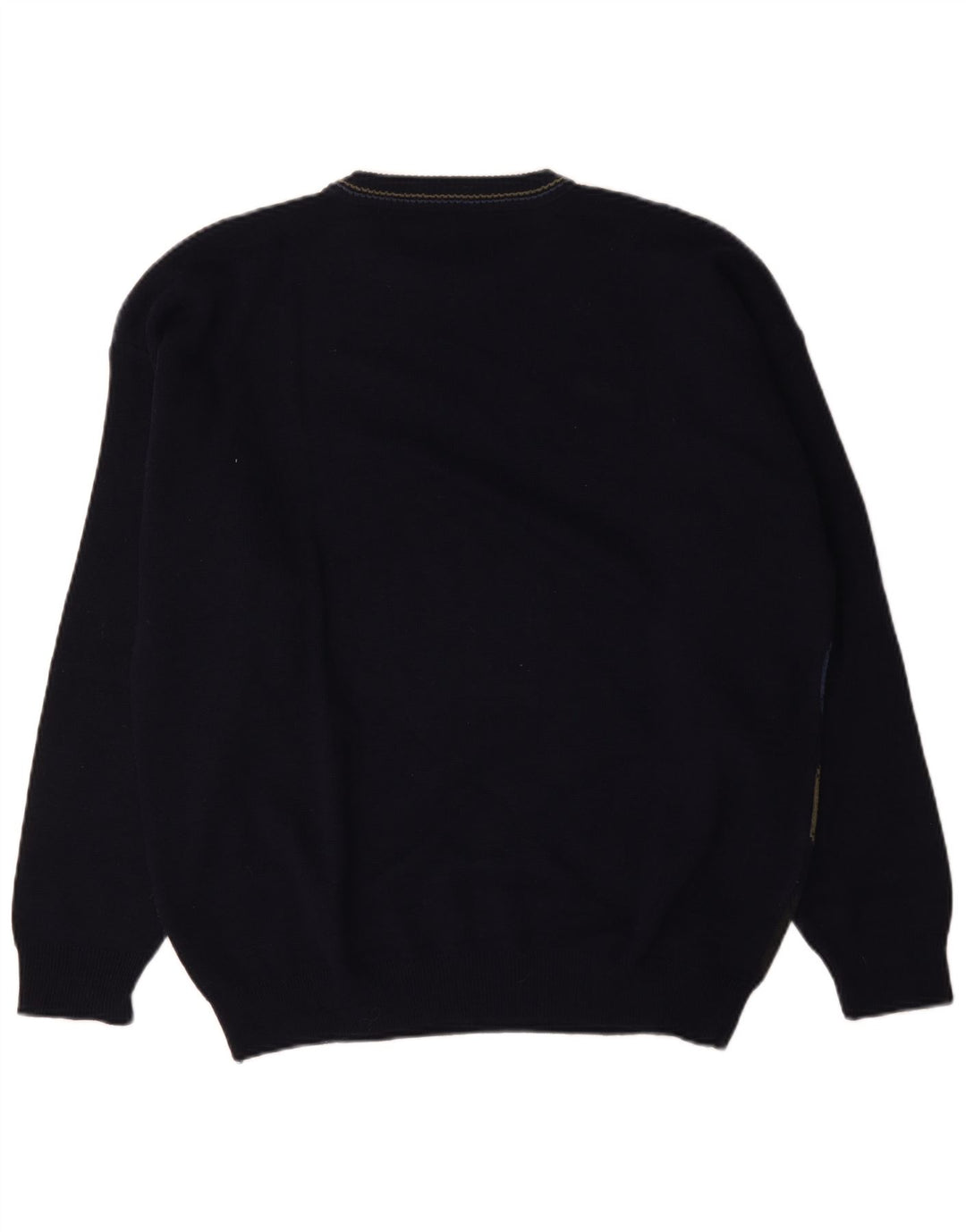 Vintage Mens Crew Neck Jumper Sweater IT 52/54 Large Navy Blue