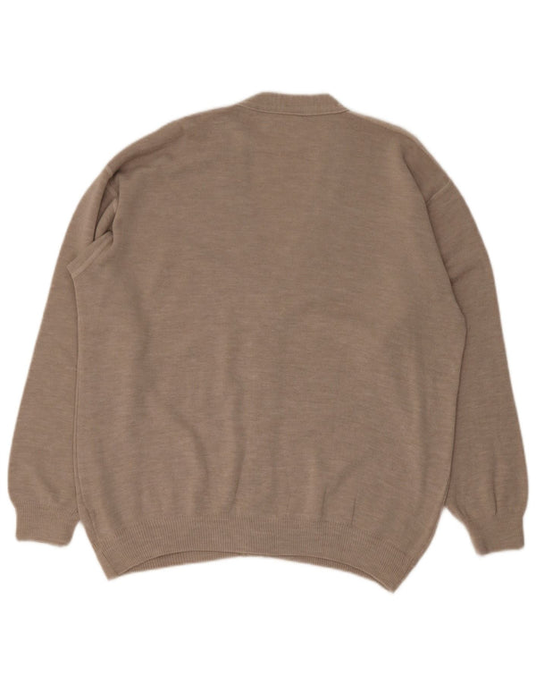 Hajo Mens Cardigan Sweater IT 50/52 Large Beige Acrylic