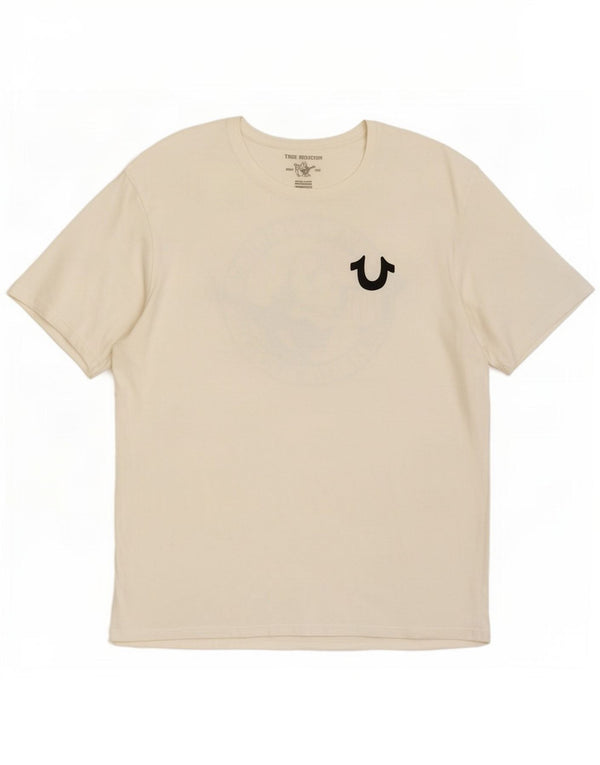 True Religion Mens Graphic T-Shirt Top XL White Cotton