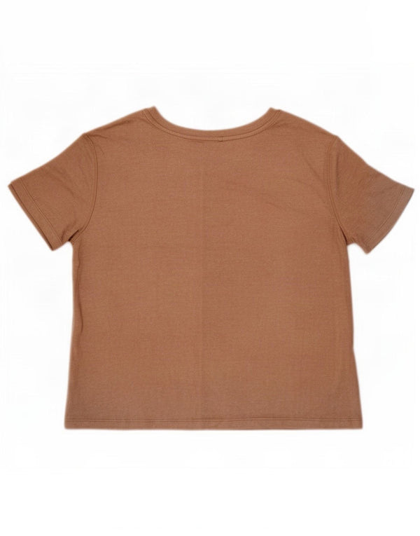 Marks & Spencer Womens T-Shirt Top UK 14 Medium Beige Viscose