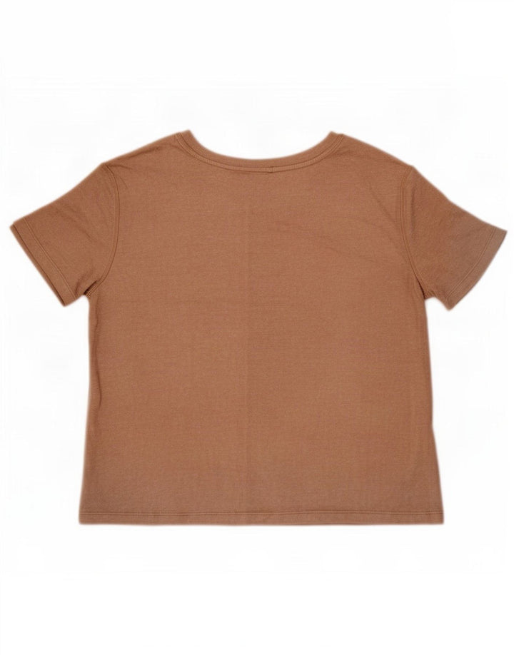 Marks & Spencer Womens T-Shirt Top UK 14 Medium Beige Viscose
