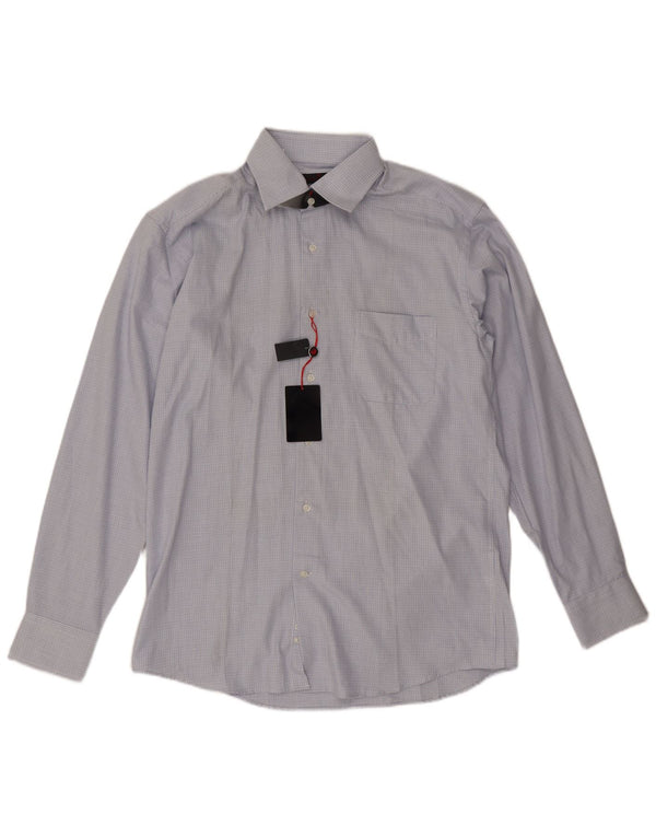 Pierre Cardin Mens Flannel Shirt Medium Blue Check Cotton
