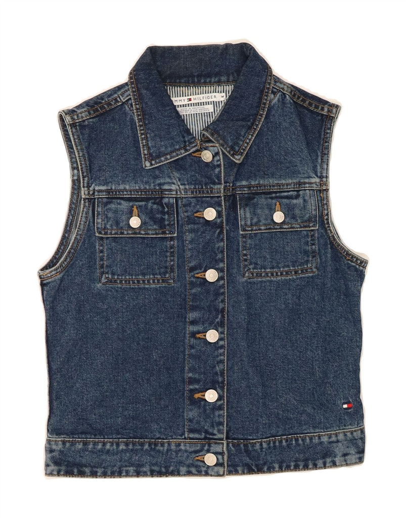 TOMMY HILFIGER Womens Crop Denim Gilet UK 12 Medium Blue Cotton Vintage Tommy Hilfiger and Second-Hand Tommy Hilfiger from Messina Hembry 