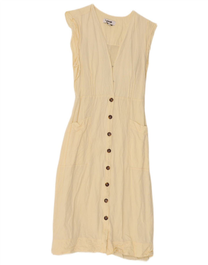 REISS Womens Sheath Dress UK 10 Small  Beige Viscose
