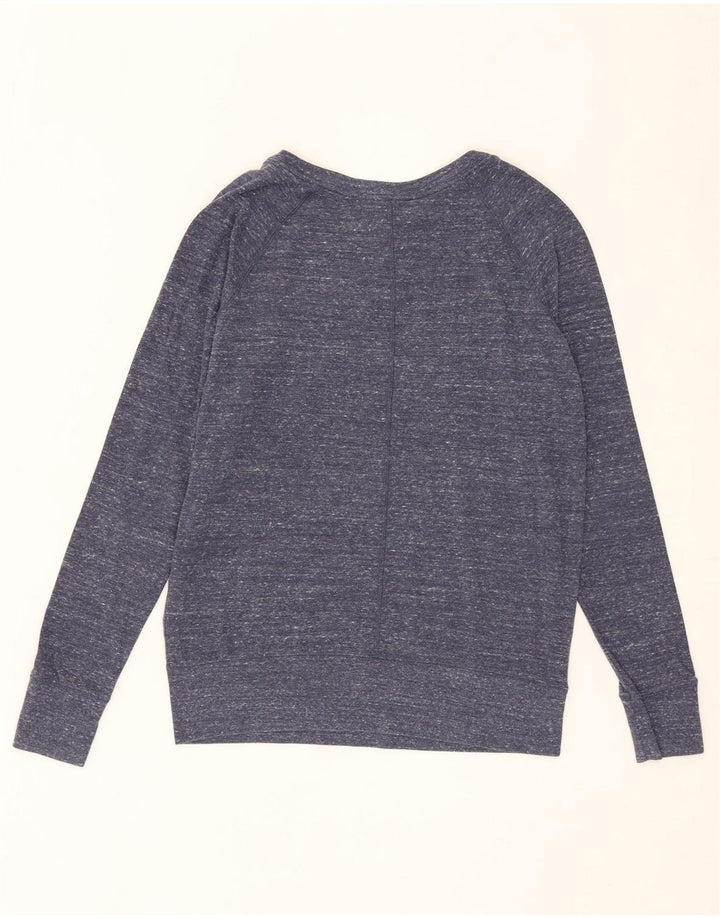 NIKE Womens Graphic Sweatshirt Jumper UK 14 Medium Navy Blue Flecked Vintage Nike and Second-Hand Nike from Messina Hembry 