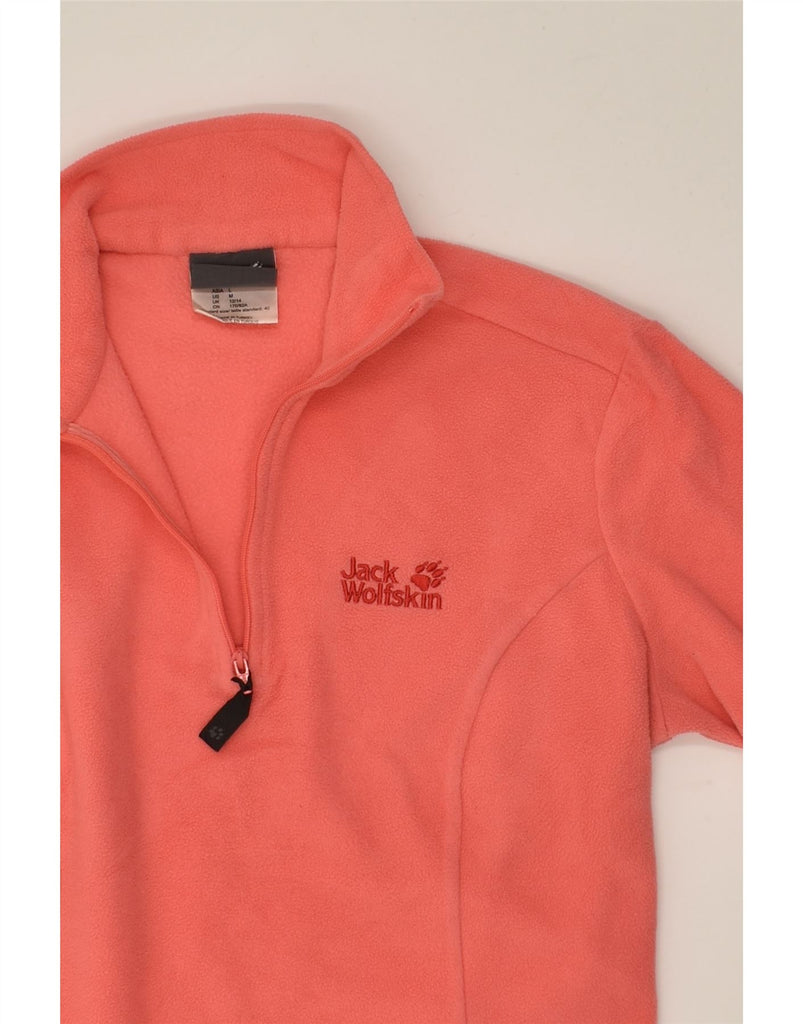 JACK WOLFSKIN Womens Zip Neck Fleece Jumper UK 12/14 Medium  Pink | Vintage Jack Wolfskin | Thrift | Second-Hand Jack Wolfskin | Used Clothing | Messina Hembry 