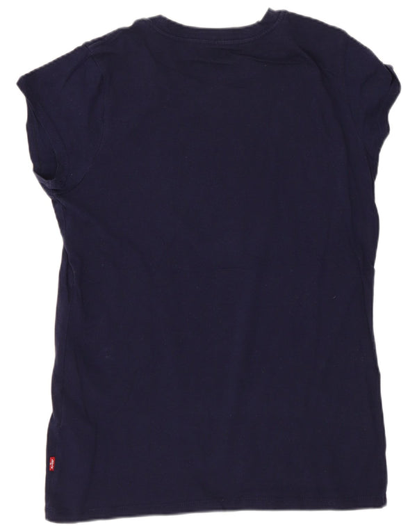 Levi's Girls Regular Graphic T-Shirt Top 15-16 Years Navy Blue Cotton Logo