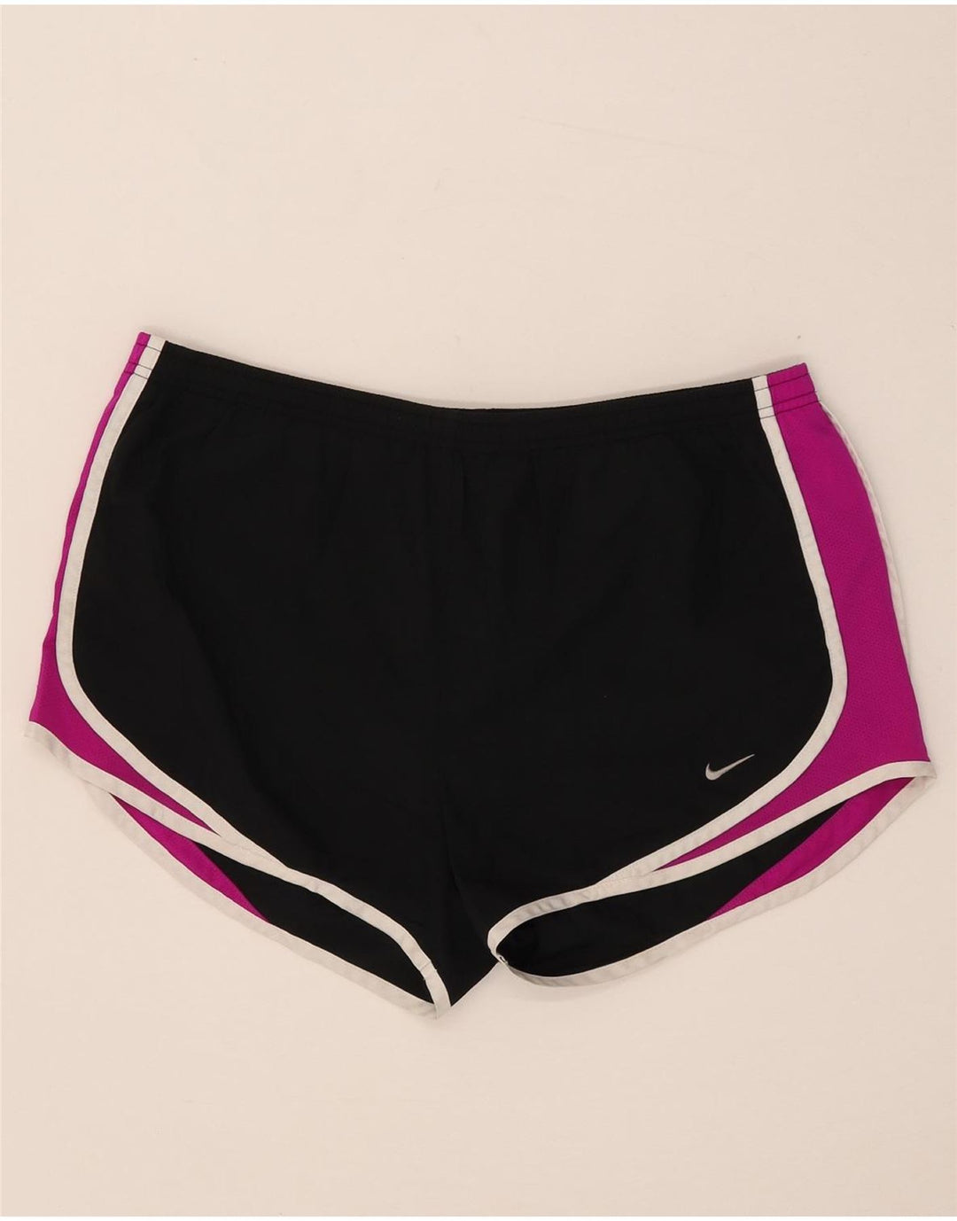 Nike Womens Sport Shorts UK 14 Medium Black Colourblock Polyester