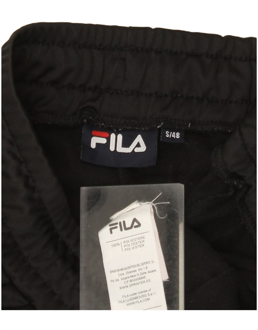 FILA Mens Tracksuit Trousers Joggers Small Black Polyester