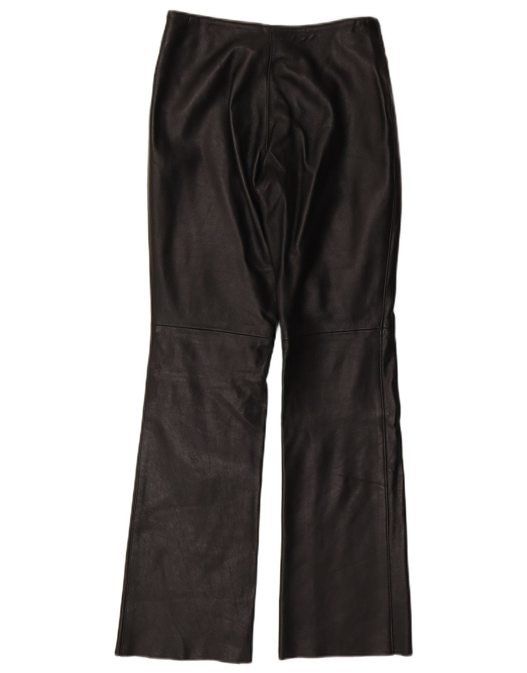 VINTAGE Womens Leather Trousers UK 10 Small W27 L31  Black