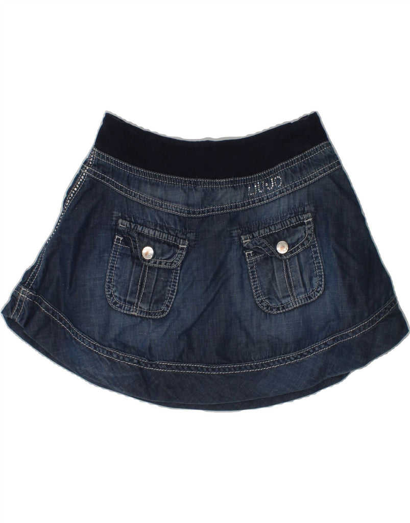 LIU JO JUNIOR Girls Denim Skirt 5-6 Years W24  Blue Cotton | Vintage Liu Jo junior | Thrift | Second-Hand Liu Jo junior | Used Clothing | Messina Hembry 