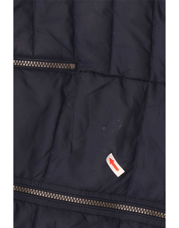 Marks & Spencer Womens Padded Coat UK 14 Large Navy Blue Polyester