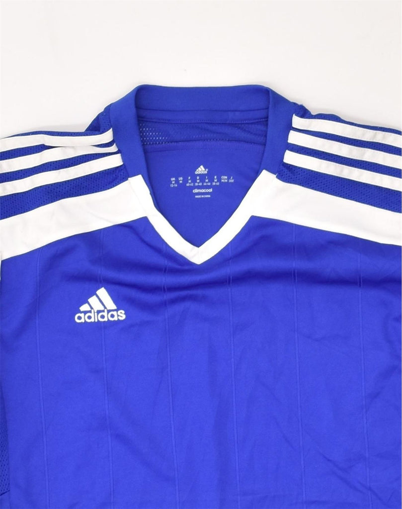 ADIDAS Womens Climacool T-Shirt Top UK 12-14 Medium Blue Polyester | Vintage Adidas | Thrift | Second-Hand Adidas | Used Clothing | Messina Hembry 