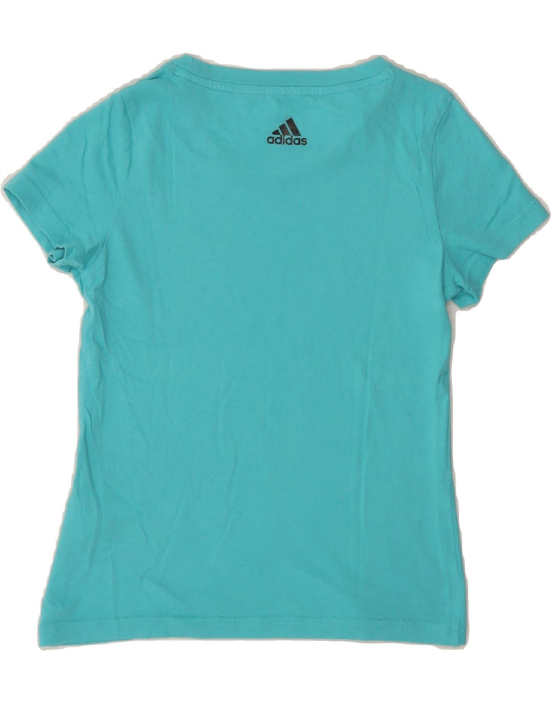 ADIDAS Girls Graphic T-Shirt Top 9-10 Years Blue Cotton Vintage Adidas and Second-Hand Adidas from Messina Hembry 