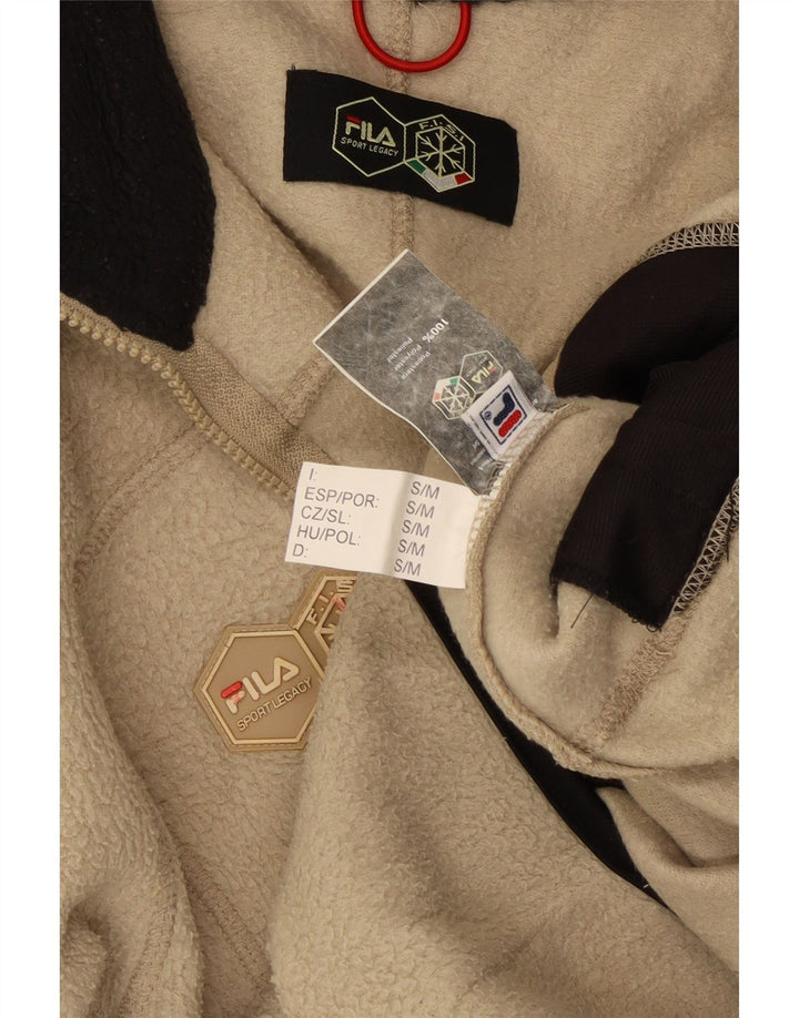 Fila Mens Fleece Jacket UK 36 Small Beige Colourblock Polyester