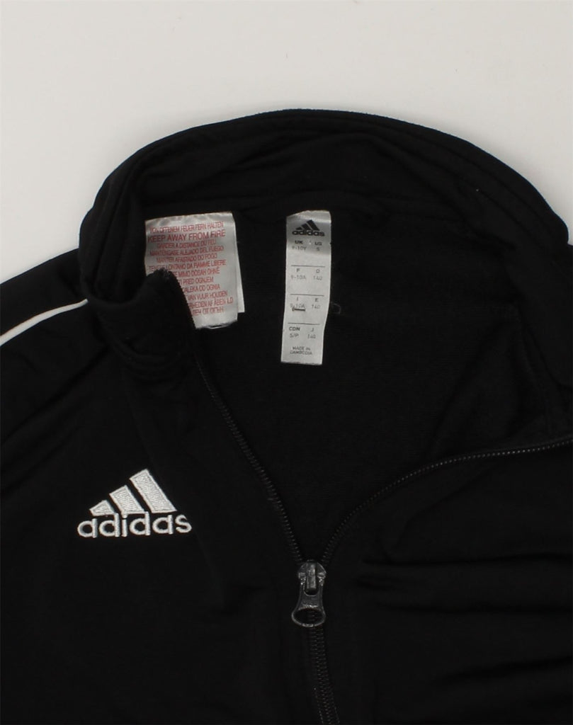 ADIDAS Boys Tracksuit Top Jacket 9-10 Years Black Polyester | Vintage Adidas | Thrift | Second-Hand Adidas | Used Clothing | Messina Hembry 