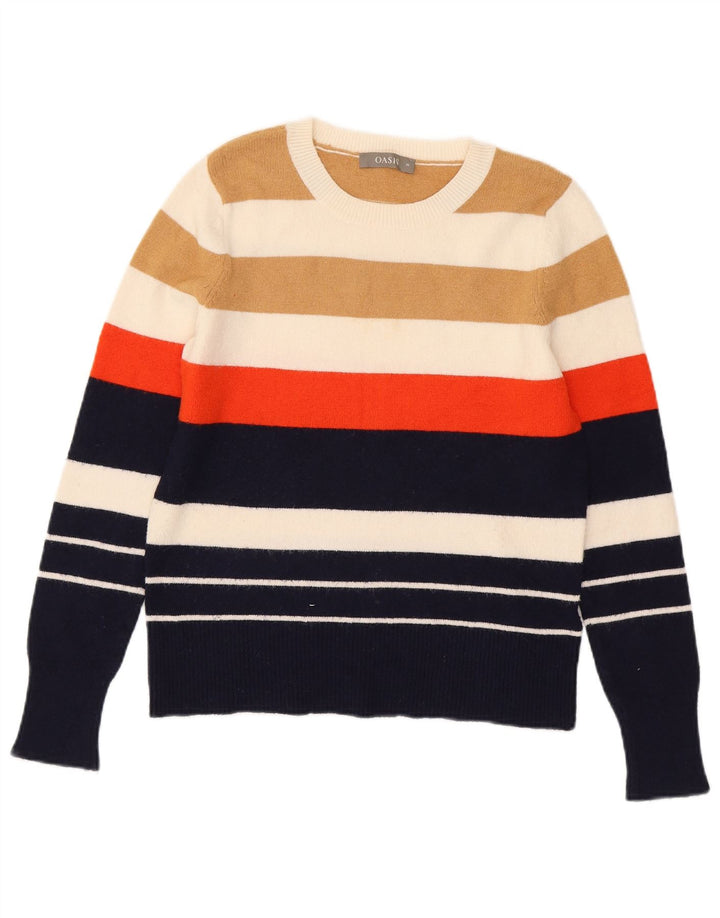 Oasis Womens Crew Neck Jumper Sweater UK 12 Medium Multicoloured Striped