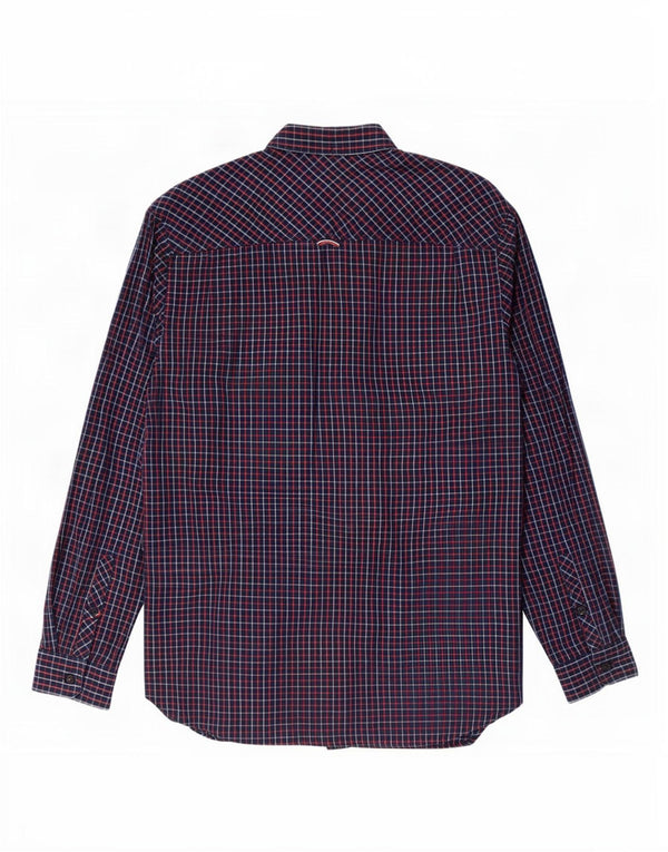 Tommy Hilfiger Mens Regular Fit Shirt XL Navy Blue Check Cotton