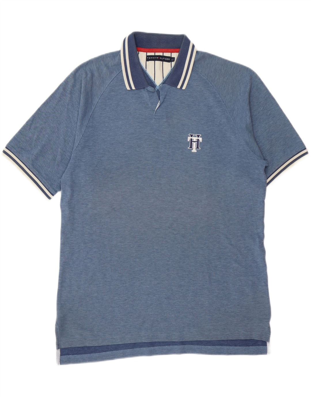 TOMMY HILFIGER Mens Polo Shirt Large Blue Cotton