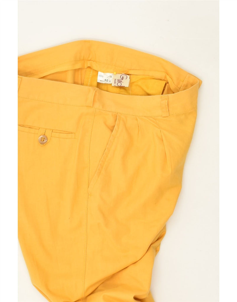 VINTAGE Womens Straight Casual Trousers IT 40 Small W27 L27 Yellow Cotton | Vintage Vintage | Thrift | Second-Hand Vintage | Used Clothing | Messina Hembry 