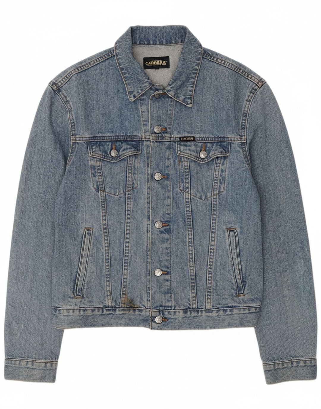 CARRERA Mens Denim Jacket UK 38 Medium Blue