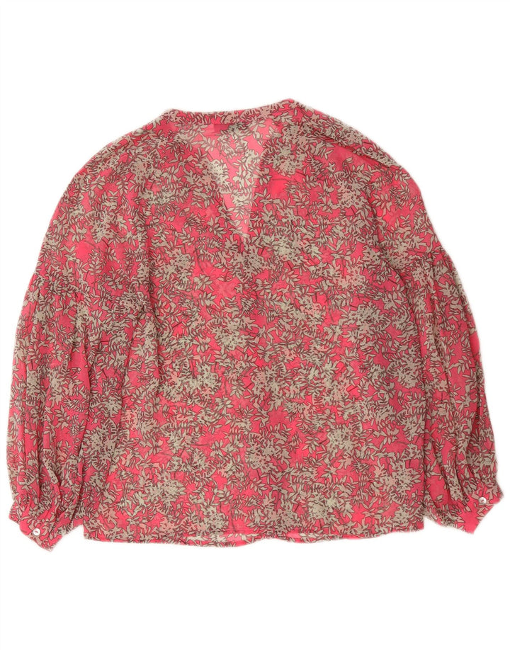 MINT VELVET Womens See Through Blouse Top UK 12 Medium Pink Floral