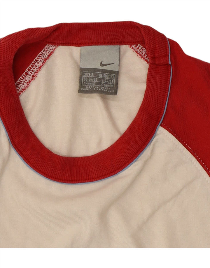 NIKE Mens Graphic T-Shirt Top UK 36/38 Small White Colourblock