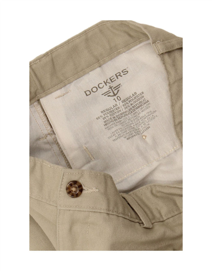 DOCKERS Boys Straight Chino Trousers 9-10 Years W24 L23 Beige Polyester Vintage Dockers and Second-Hand Dockers from Messina Hembry 