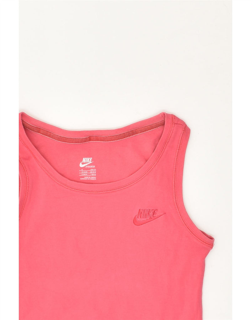 NIKE Womens Vest Top UK 8 Small Pink Cotton | Vintage Nike | Thrift | Second-Hand Nike | Used Clothing | Messina Hembry 