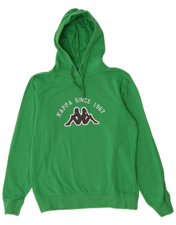 Kappa Mens Graphic Hoodie Jumper Medium Green Cotton