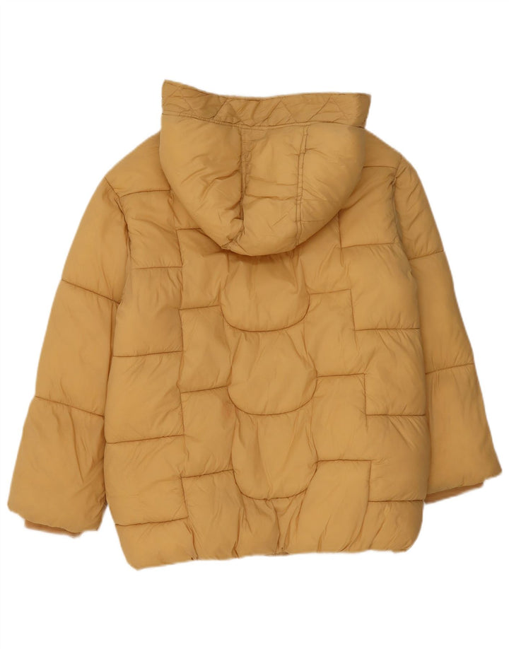 Zara Girls Hooded Padded Jacket 11-12 Years Yellow Polyamide